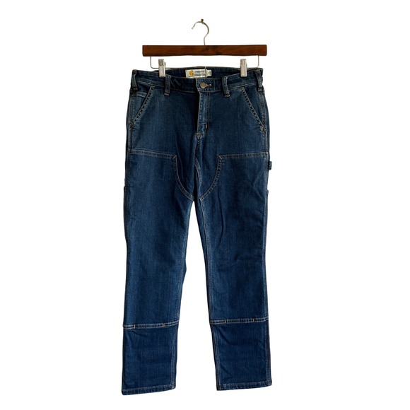Carhartt Denim - Carhartt Straight Leg Carpenter Jeans Work Utility Pants Denim Blue Size 2 Short